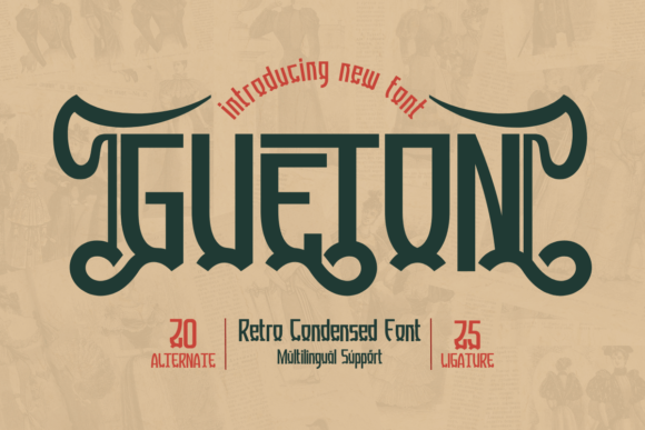Gueton: A Retro Condensed Font for Handmade Products