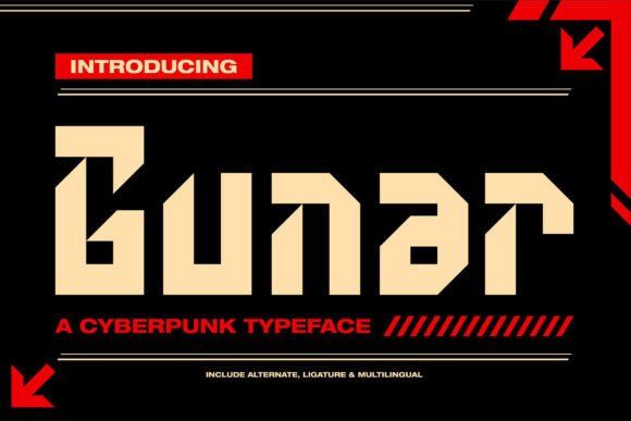 Gunar Display Font: Bold and Eccentric for Campaign Graphics