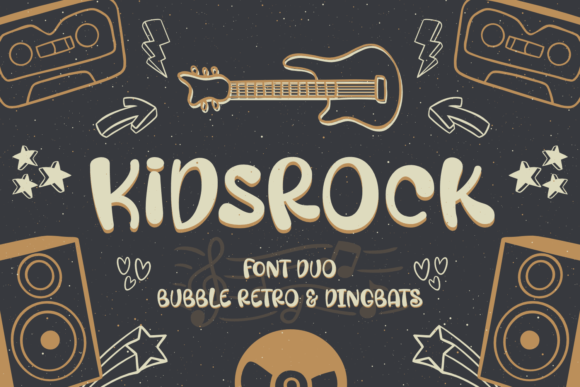 Kidsrock Duo Font for Handmade Labels and Music-Themed Craft Designs